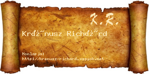 Krénusz Richárd névjegykártya