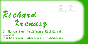 richard krenusz business card